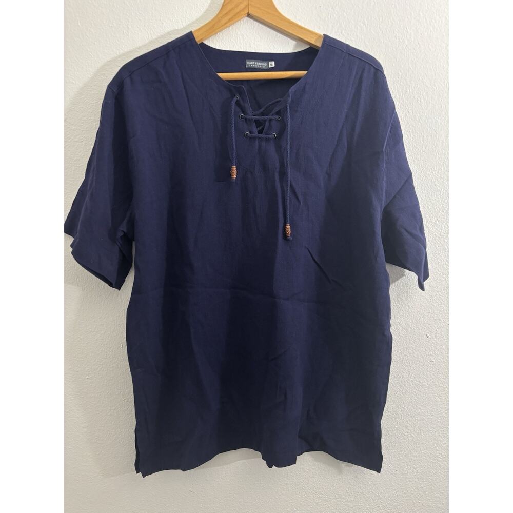EARTHBOUND TRADING CO Cotton Top Solid Knit Short Sleeve Mens Size M